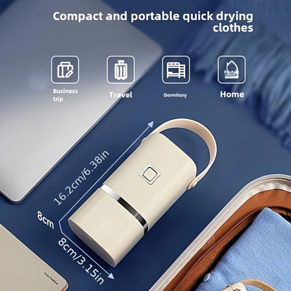 Travel Clothes Dryer with Fold-Out Fabric Bag, One-Piece Checkout Configuration and Hanging Strap