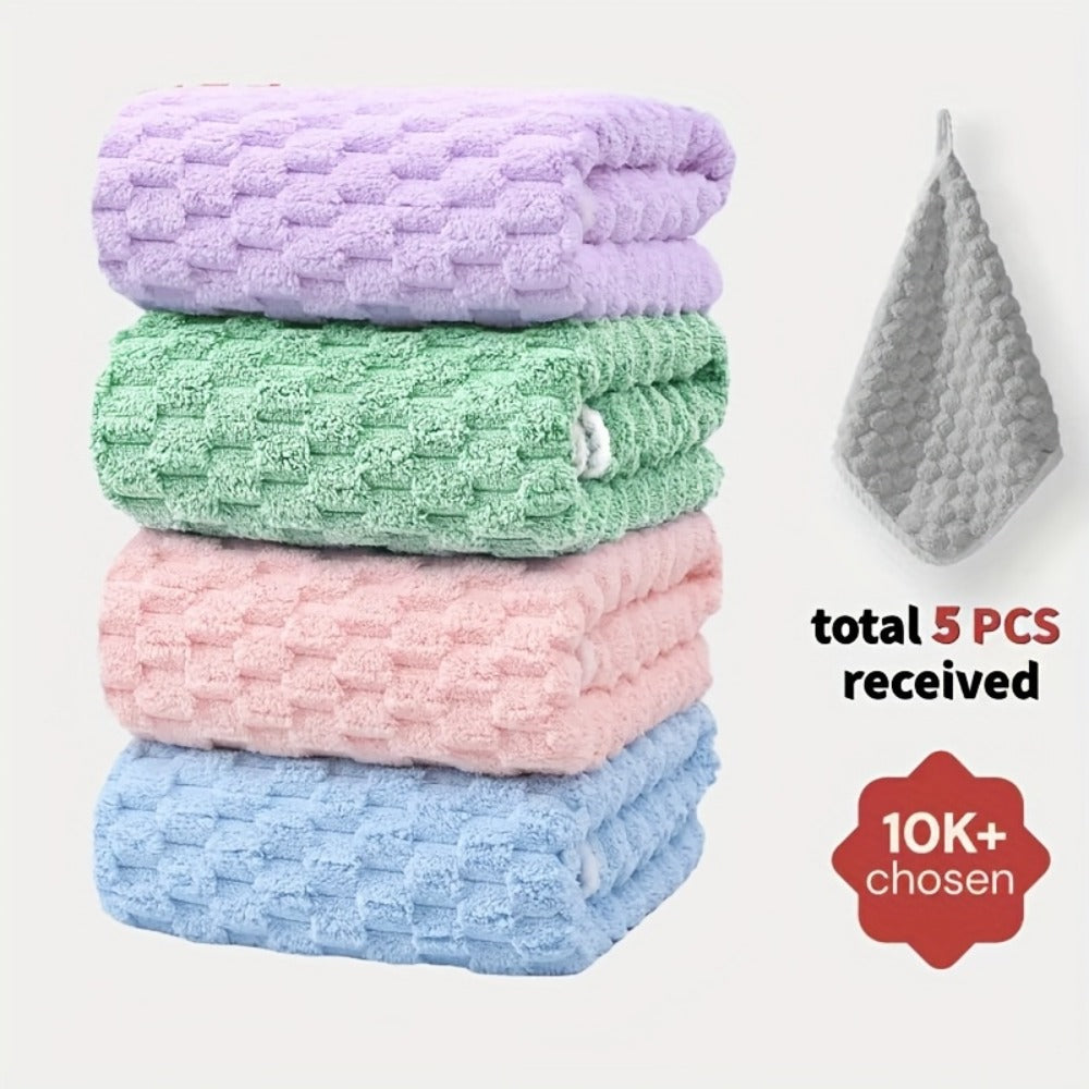 Bath Towels Set 4 or 8 Piece Microfiber Waffle Weave Collection in Gray, Pink, Blue and Beige