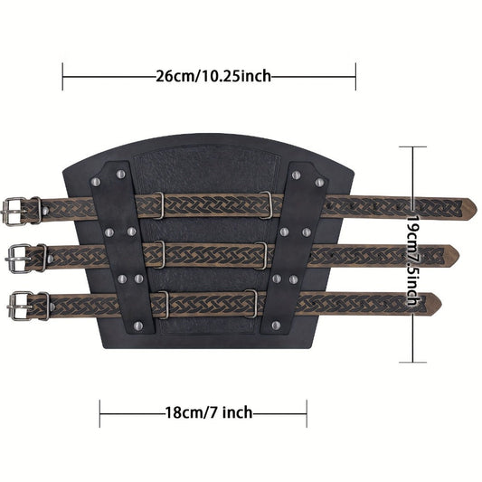 Costume Accessories Faux Leather Bracers in Brown or Black with Single-Piece and Two-Piece Options