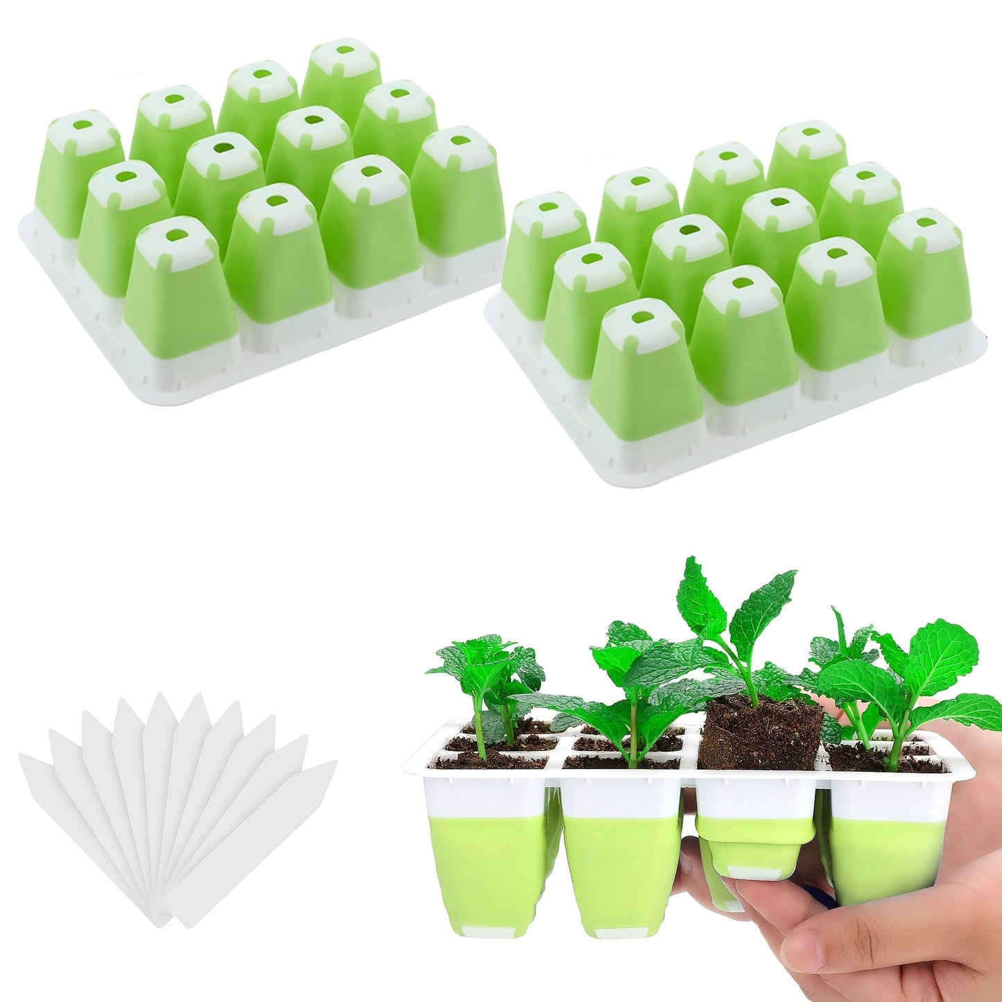 Seed Starting Tray with Flexible Pop-Up Units | Easy Transplant No Root Damage | Optimal Drainage | Reusable Seedling Tray 2pcs 6pcs 10pcs Multi-Pack