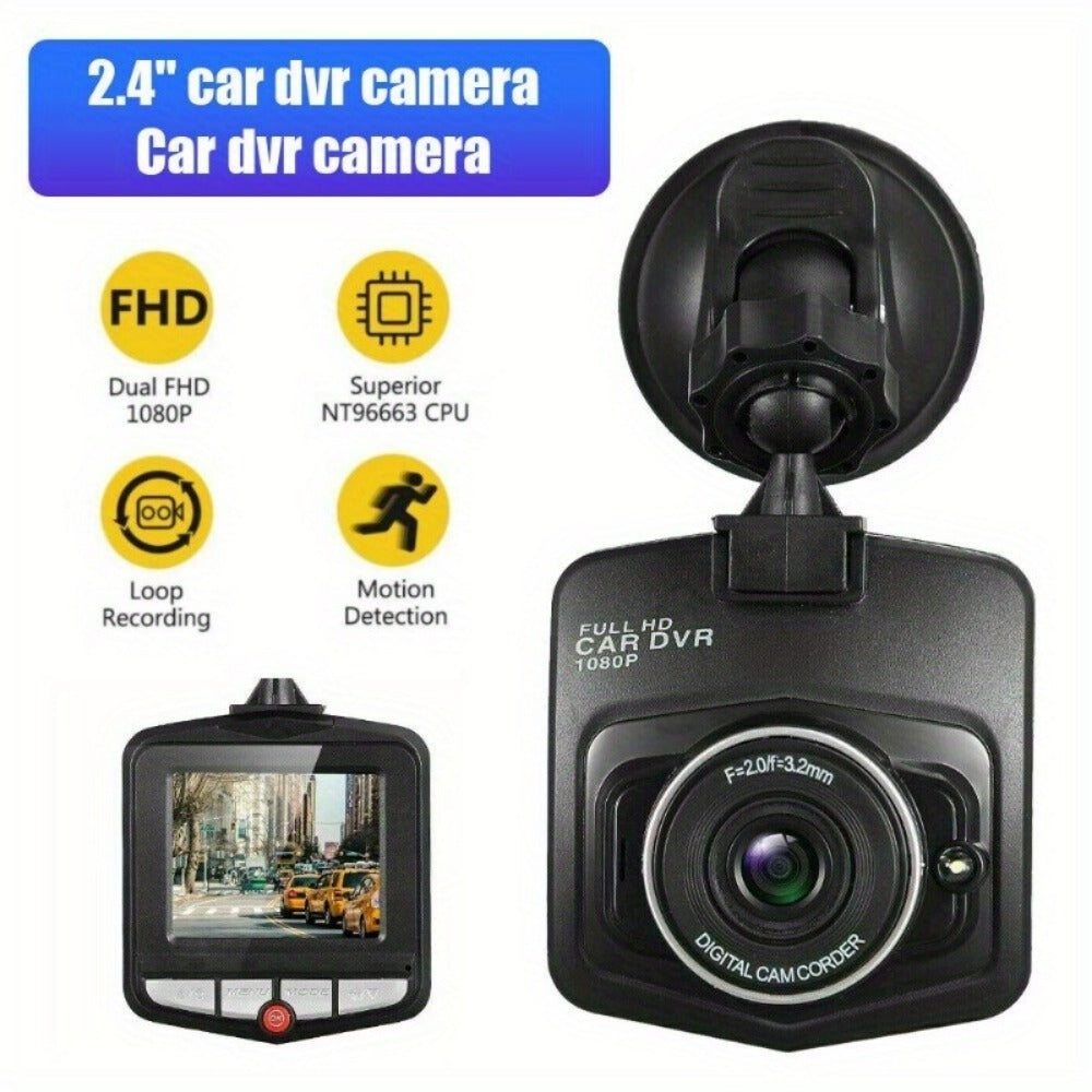 1080P Dash Cam for Cars - 2.2" LCD Display, Continuous Loop Recording, 24/7 Parking Surveillance, Motion Detection, No Battery Required, Universal Vehicle Dashboard Camera