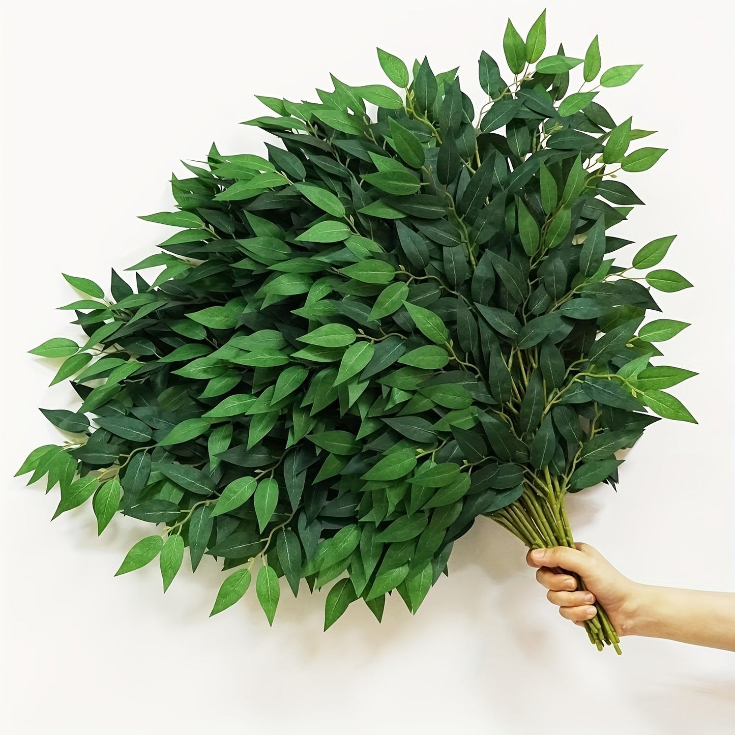 Artificial Italian Ruscus Greenery Stems, 27.6-Inch Faux Leaf Sprays in 16, 24 or 32-Piece Sets for Bouquets and Indoor Decor