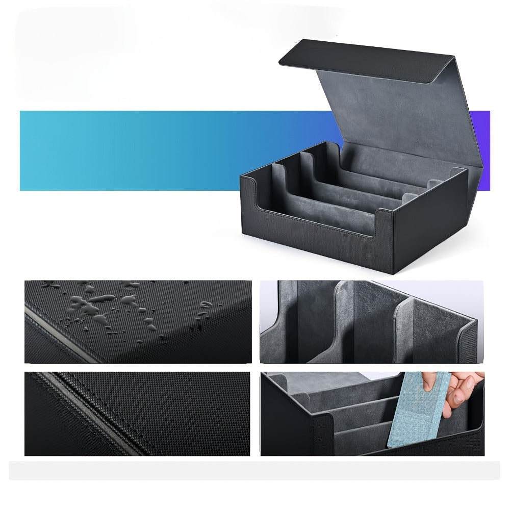 Large Trading Card Storage Box with 10 Dividers, Four Compartments and Five Color Options for Collectors