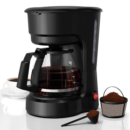Five-Cup Programmable Drip Coffee Maker with 0.75 L Tank, LED Display and Two-Hour Keep-Warm Mode