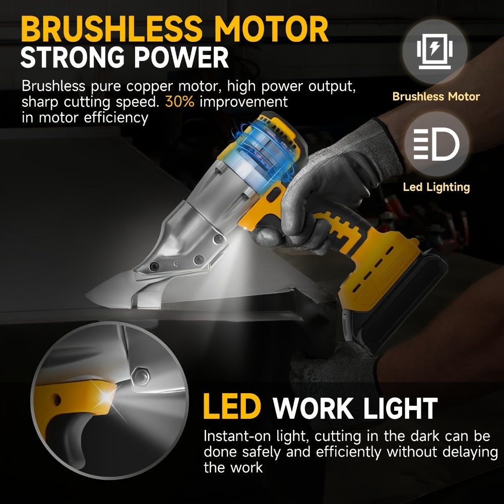 Power Tools Brushless Metal Shear for DeWalt 20V Max Battery Format, Tool Only for Sheet and Flexible Materials