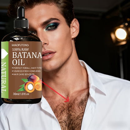 Hair Oil MIAOFUTONG Batana 30ml Amber Dropper Bottle with 1.01fl oz Label for Hair and Scalp Application