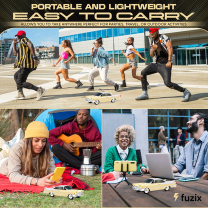 Portable Bluetooth Speaker Fuzix WS-1965 Retro Car with LED Lights, Mic, FM, AUX, USB and TF