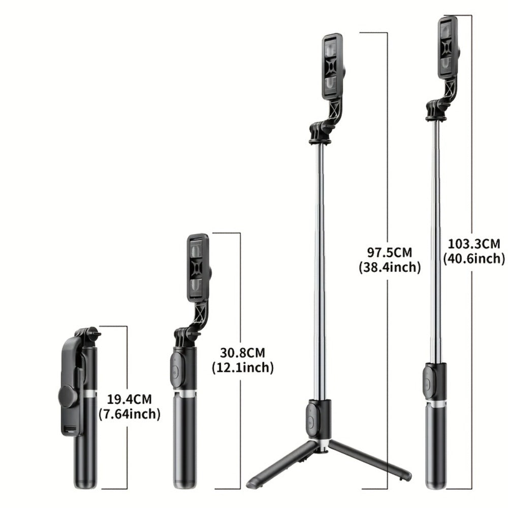 360° Rotating Selfie Stick Tripod 40 Inch Retractable Floor Stand with Wireless Remote & Anti-Shake Base – Professional Phone Tripod for TikTok Live, Travel Vlogging, Outdoor Filming, iPhone & Android