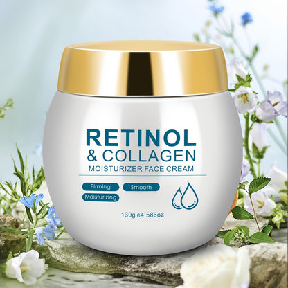 Face Cream Retinol Collagen 130g Jar or Face-and-Neck Cream Duo with Hyaluronic Acid and Vitamin E