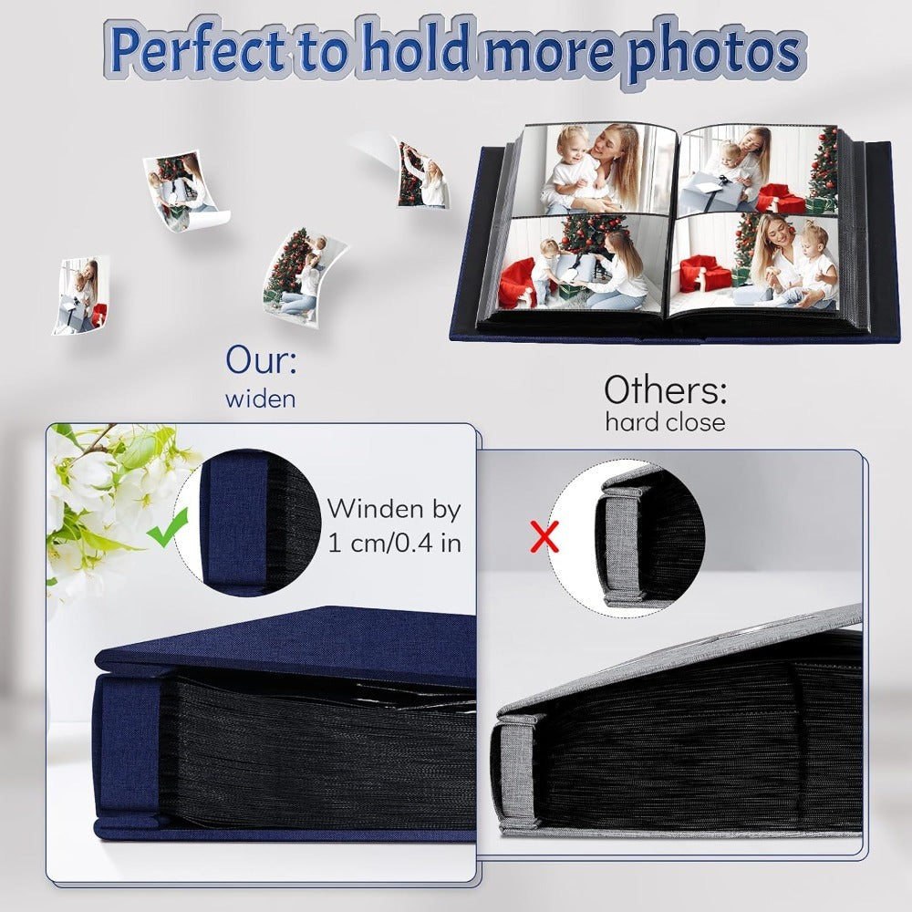 Linen-Cover Photo Album for 4 x 6-Inch Prints in Six Colors, with 200- or 1,000-Pocket Options