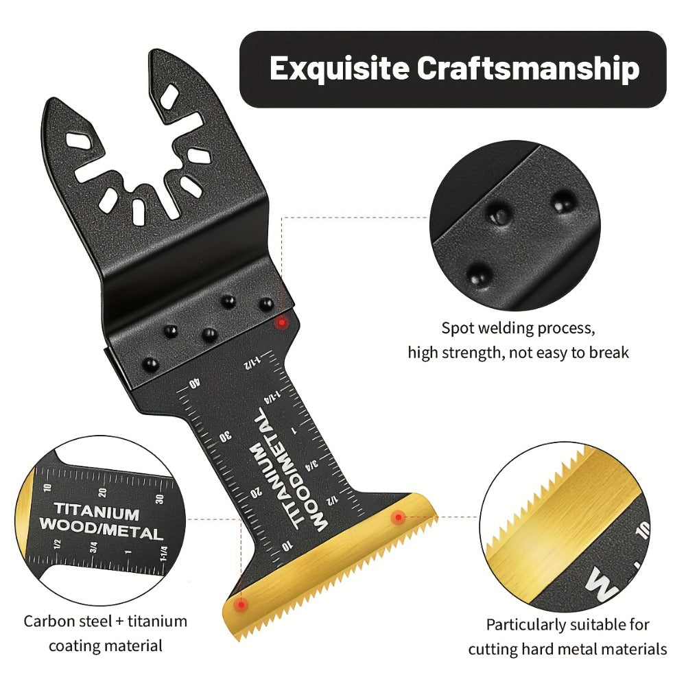Oscillating Multi-Tool Blade Set with Titanium-Coated Quick-Release Blades in 18, 28 or 50-Piece Options