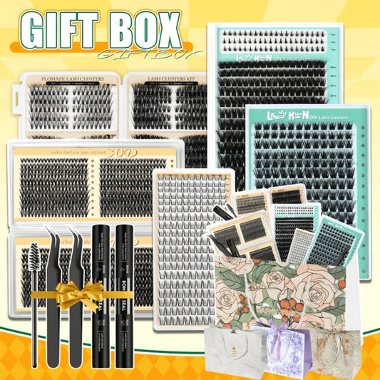 Gift-Ready Fluffy Wispy Lash Clusters Kit with Gift Bags — Manga & Fairy Top & Bottom Clusters, Natural Volume, Long-Lasting Reusable, 209–1993pcs Options, Beauty Gift for Women