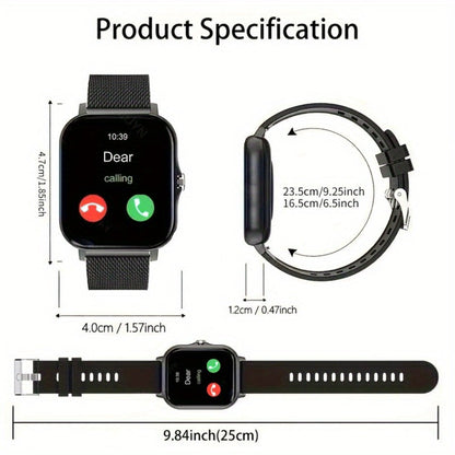 Smart Watch 1.83-Inch Full Touch Display with Bluetooth 5.0 Calling, Music Control and Four Metal Colors