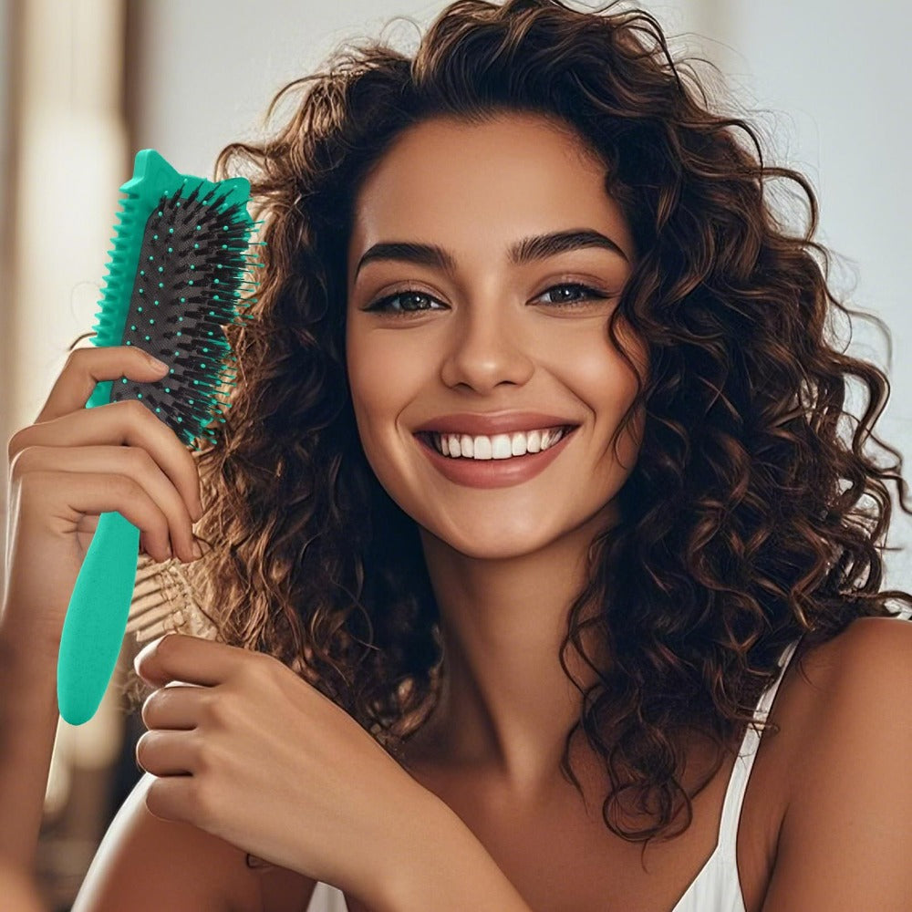 Detangling Brush for Curly Wavy Coily Hair 1 or 2 Pcs — Flexible Bristles Reduce Breakage & Frizz, Gentle Scalp Massage, Wet & Dry Use for 2B-4C Natural Hair Types
