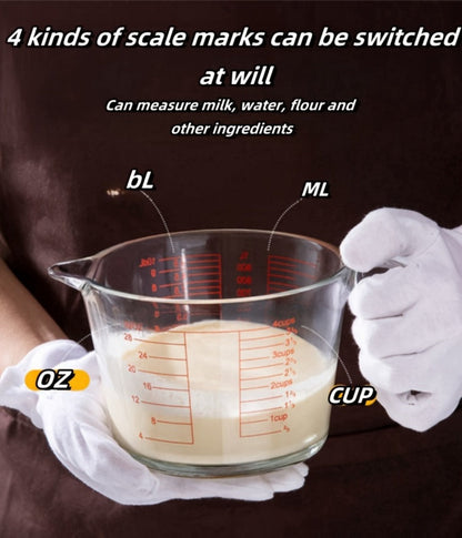Clear Glass Measuring Cup Bundle with Four- or Nine-Piece Options, Pour Spouts, Handles and Baking Accessories