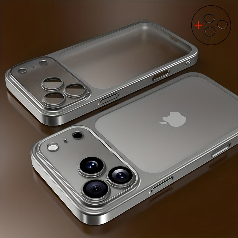 Phone Case Matte Frosted Clear Cover with Built-In Lens Film and Wireless Charging for Select iPhone 12–17 Models