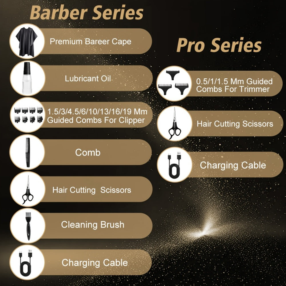 Hair Clipper Seacol Cordless Clipper Configurations with LED Displays, USB Charging and Guide Comb Accessories
