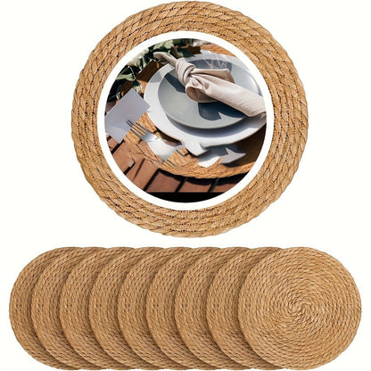 Round Braided Table Placemats in 6-, 10-, 20-, 30- or 50-Piece Options with 12-Inch Diameter