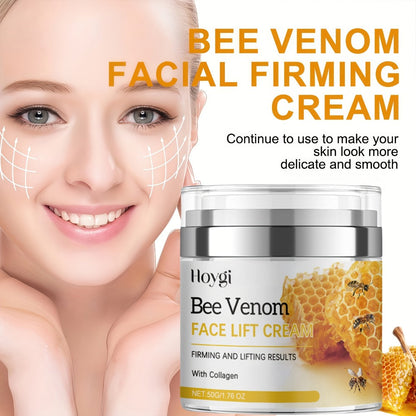 Face Cream Bee Venom 50g Formula with Hyaluronic Acid, Collagen and Vitamin E in Lightweight Texture