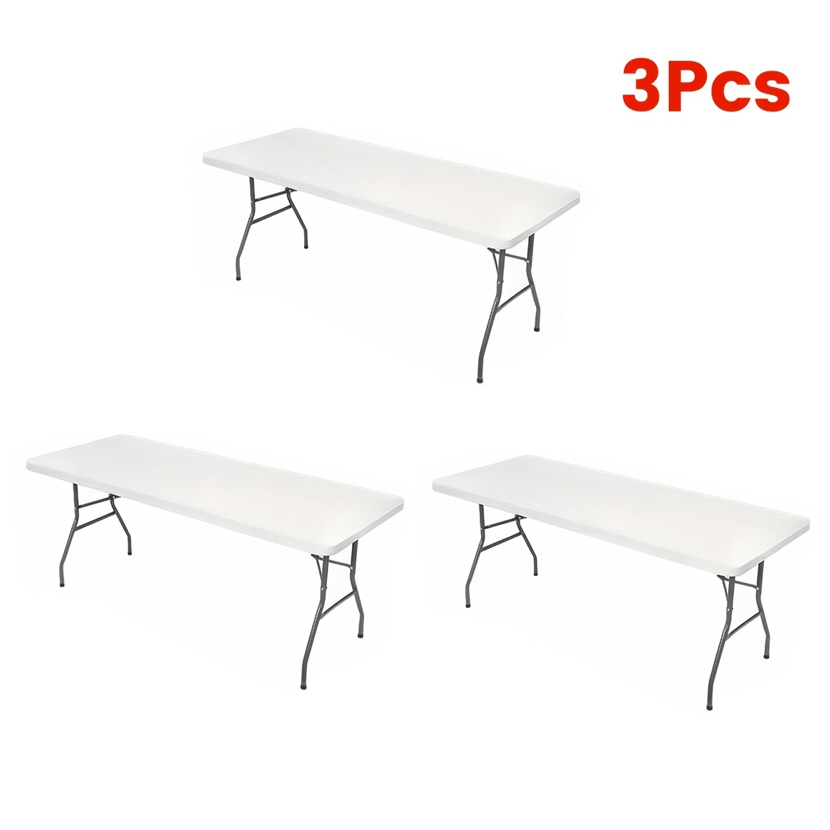 Tablecloth Elastic Cover Set for 6-Foot Rectangle Tables in 3, 6, 9 or 12 Pieces and Three Colors
