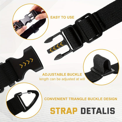 Ten-Pack Adjustable Extension Cord Organizer Straps with 17-Inch Webbing and Triangle Hanging Clips