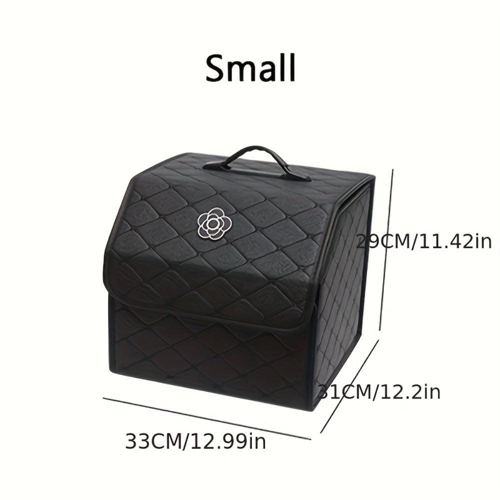 Foldable Car Trunk Storage Box – Large Capacity Collapsible Cargo Organizer for Car Interior, SUV & Trunk | Black & White, Small & Large