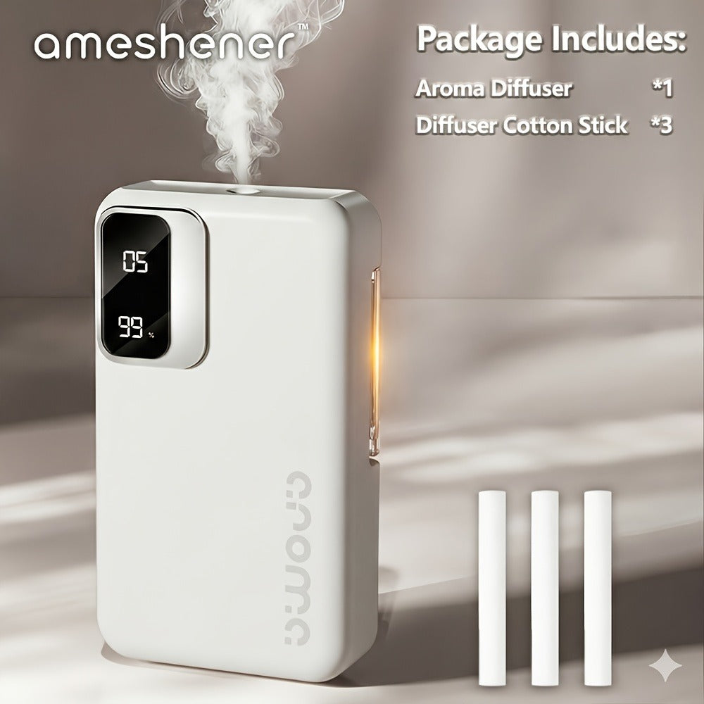 Ultrasonic Essential Oil Diffuser 1800mAh USB Rechargeable – 7-Level Fine Mist Control, Cordless Aromatherapy for Bedroom Bathroom Office, Odor Eliminator Home Diffuser Gift Set with Essential Oils