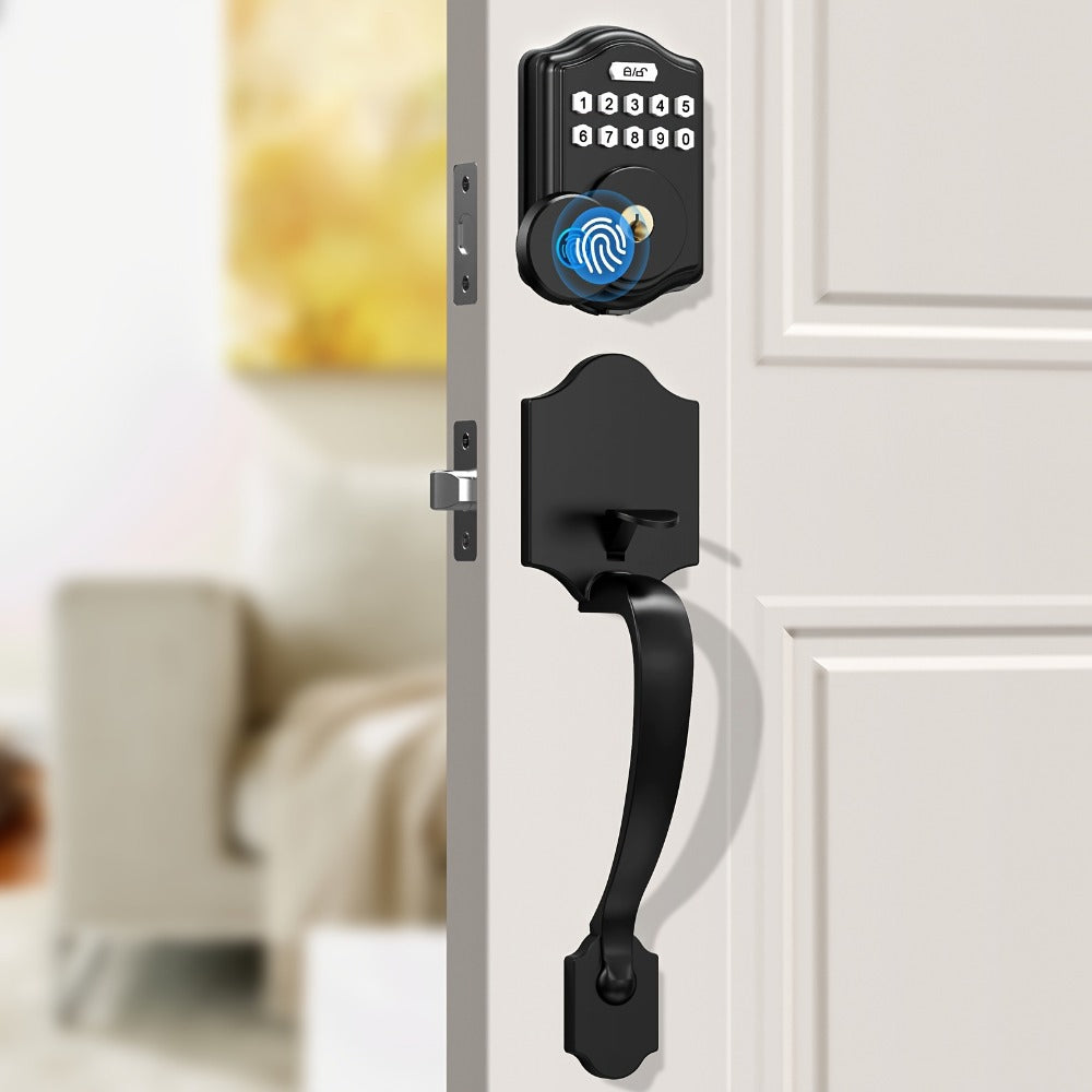 Keypad Deadbolt Lock Fingerprint Keyless Entry – Electronic Door Lock with Code Fingerprint & Key, 300 Users Temporary Code for Front Door Home Office