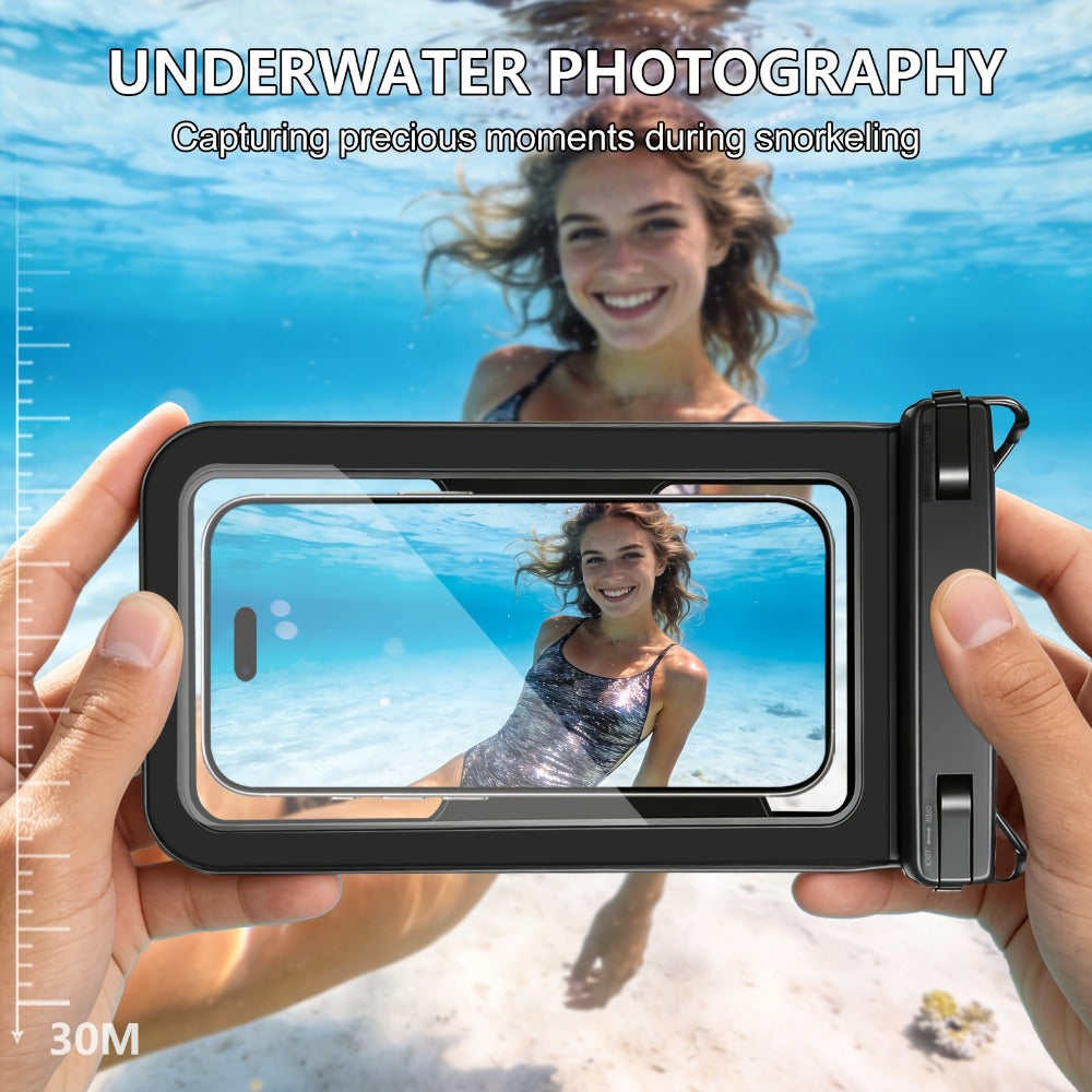 Waterproof Phone Pouch 2 Pack Floating Dual Compartment Dry Bag – 7.5 Inch Shockproof Sandproof Clear Case for iPhone 16 15 14 13 12 Pro Max & Android, Swimming Kayaking Beach Water Sports