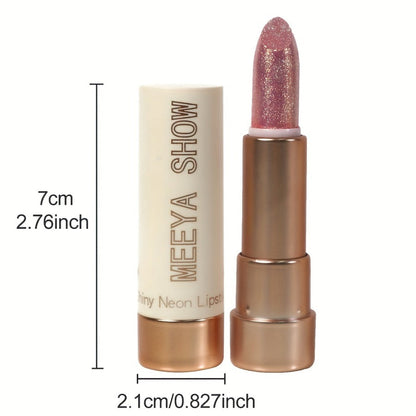Three-Piece Glitter Shimmer Lipstick Set with Pearlescent Pink-Gold Finish for Party and Stage Makeup