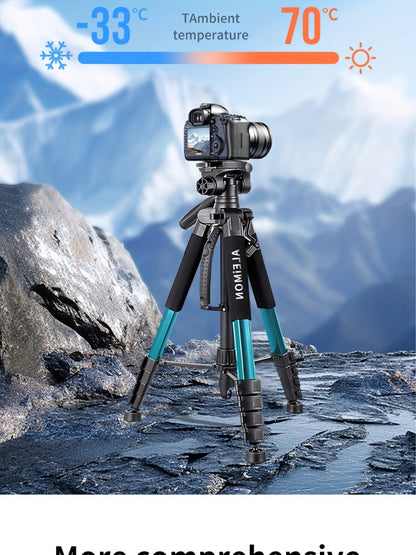 Camera Tripod 74 Inch Aluminum Alloy Heavy Duty with Dual Quick Release Plate, Phone Clip & Carrying Bag – Professional Stand for DSLR, Mirrorless, Webcam, Projector & Spotting Scope
