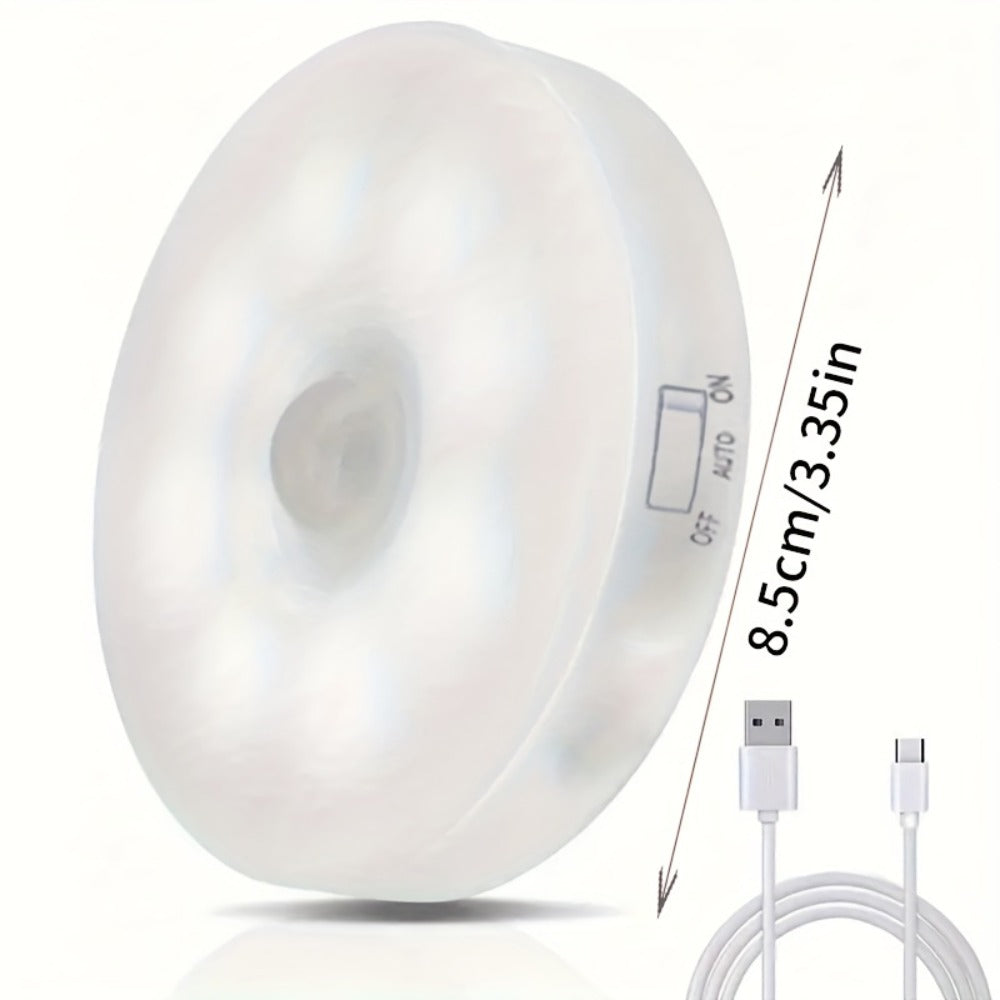 Night Light Motion and Light Sensor 6-Pack with USB Rechargeable Power in Warm White or White LED Options
