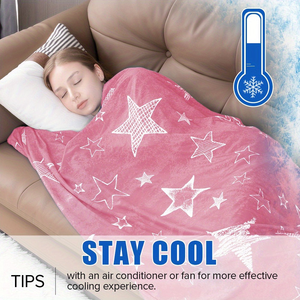 Patterned Double-Sided Summer Blanket with 69 Tie-Dye, Solid, Star and Snowflake Size Options