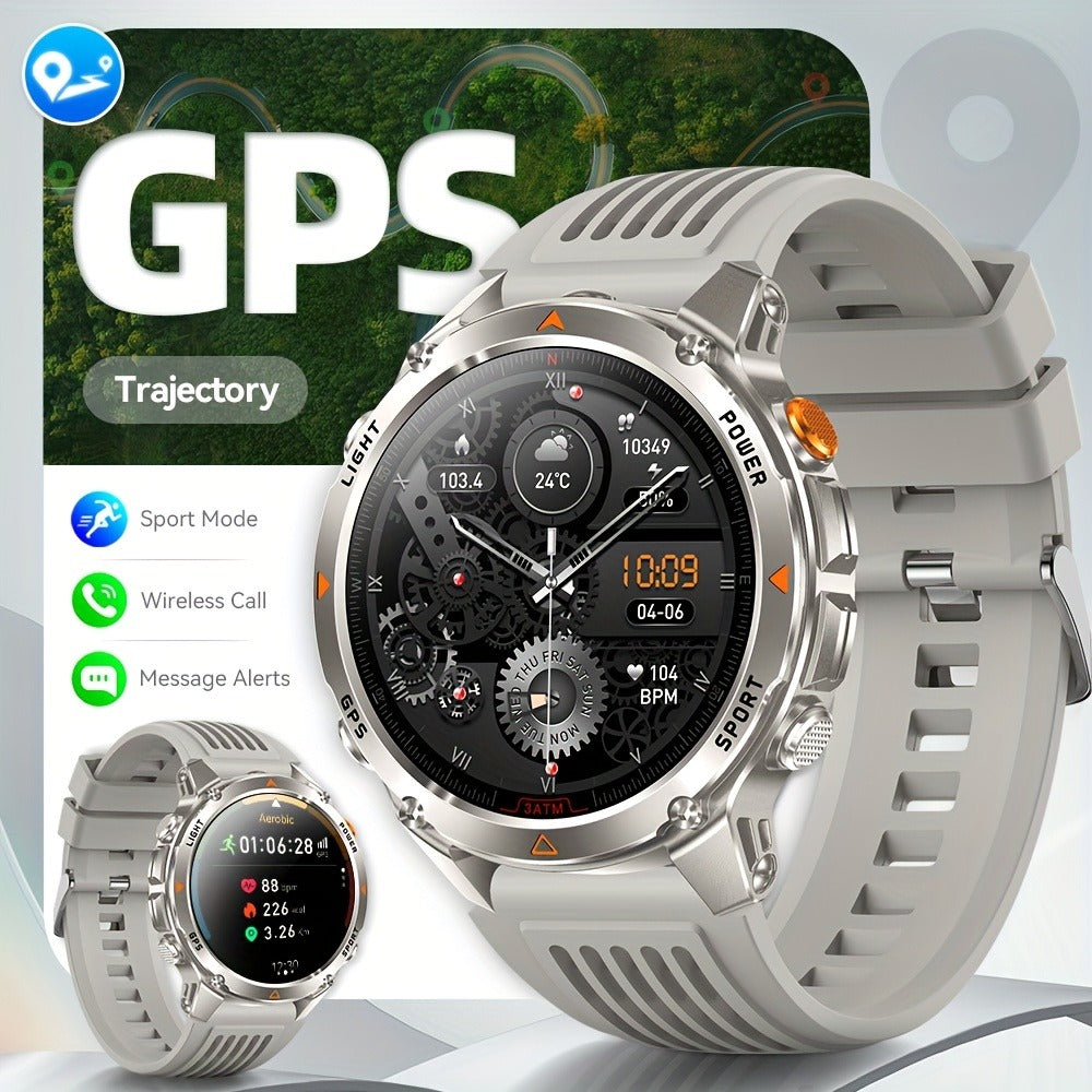 Smart Watch 1.46-Inch Round GPS Display with 3ATM Rating, Wireless Calling and Eight Strap Styles