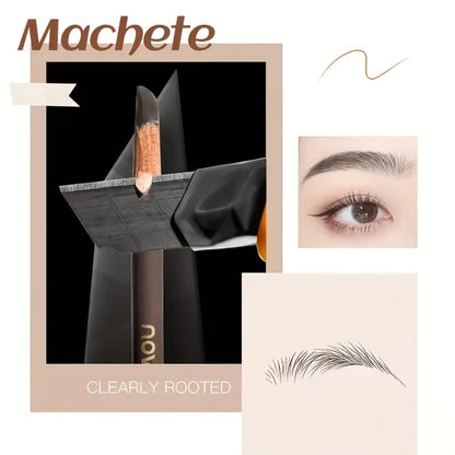 Four-Color Wood Eyebrow Pencil Set with Sharpened Brown-Tone Tips, Spoolie Ends and Approx. 20 cm Length