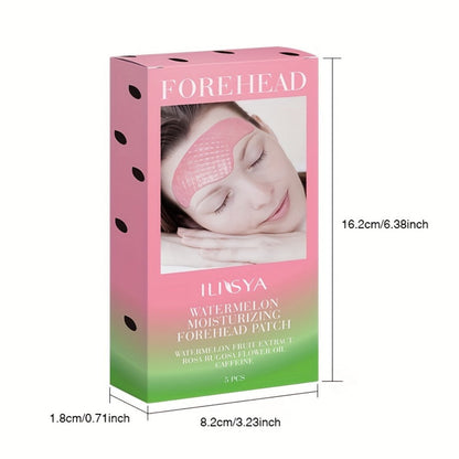 Watermelon Forehead Patches 15pcs Caffeine Collagen Niacinamide Ultra Hydrating Moisturizing Brightening De-Puffing Daily Facial Skin Care for Women All Skin Types
