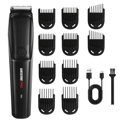 Beard Trimmer for Men - Professional Hair Clipper Electric Razor Zero Gapped T-Blade Edger Liner Cordless Rechargeable Mustache Trimmer Grooming Kit for Body Face Neck Black