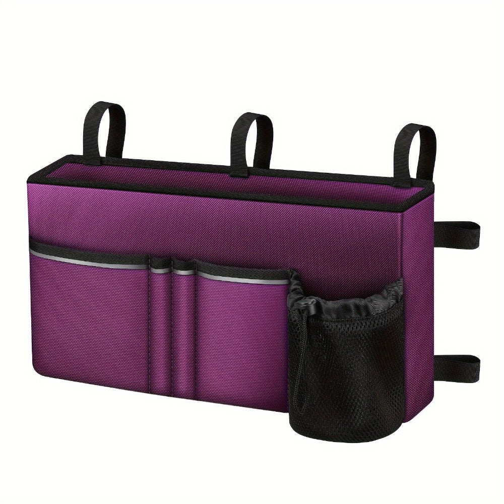 Six-Pocket Walker Tote Bag with Cup Holder, Reflective Strip and Three Color Options for Rollators
