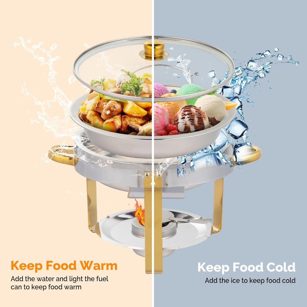 Stainless Steel Chafing Dish Set Buffet Warmer with Food Trays Water Trays Fuel Holders for Entryways, Bedrooms and Living Spaces