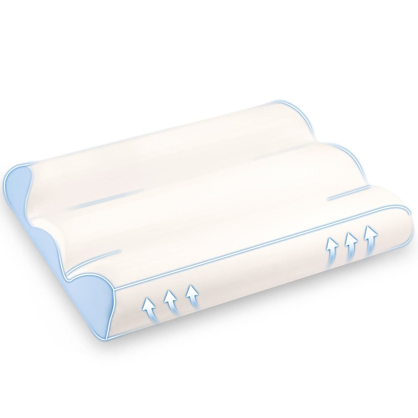Memory Foam Cervical Pillow Ergonomic Contour Neck Support Orthopedic Bed Pillow for Side Back Stomach Sleepers with Cooling Pillowcase Queen King