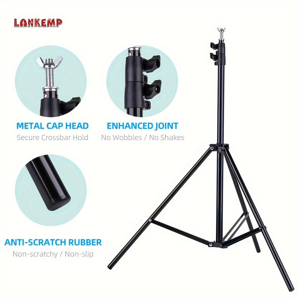 Telescoping Photography Backdrop Stand with LM-2020 and LM-2630c Size Options for 79 x 79 or 118 x 102-Inch Frames