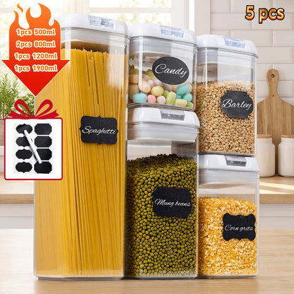 Plastic Food Storage Containers with Lids - Leak Proof Airtight Kitchen Organizer Set for Home Cooking, Dining and Outdoor Meals
