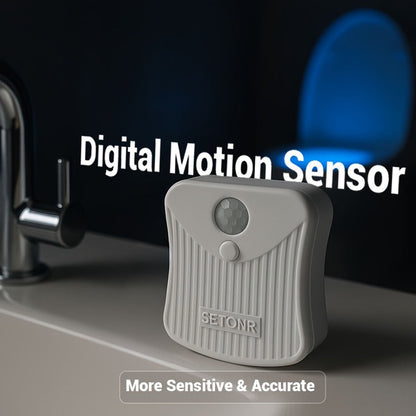 Two-Piece Clip-On Toilet Bowl LED Night Light Set with Motion Sensor and Three Brightness Levels
