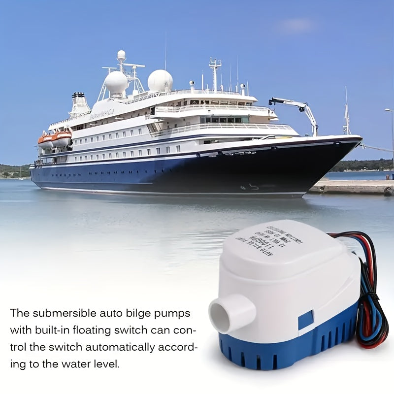 Submersible Bilge Pump 1100GPH 12V Water-Cooled Motor Dry Run Protection IP68 Marine Boat