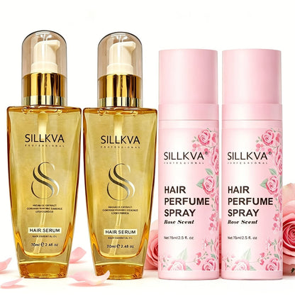 Argan Hair Oil and Rose Fragrance Spray Two-Piece Set with One- or Two-Set Checkout Options