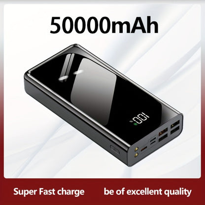50000mAh Portable Charger Power Bank with LED Flashlight, Digital Display & Multi-Port Fast Charging – Heavy-Duty Battery Pack for Camping, Travel, Emergency, Laptops & Multiple Devices, Black/Red
