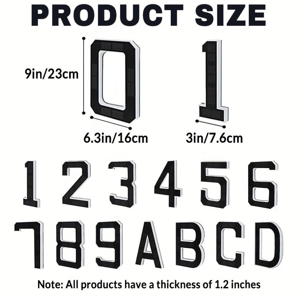 Solar House Number 9-Inch Backlit LED Address Sign with Light Sensor and Number or Letter Options for Garden and Courtyard
