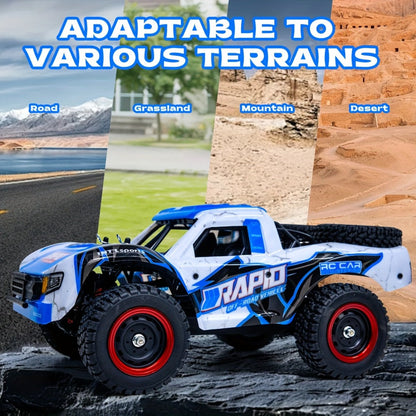 Remote Control Car, RAPTO 1:14 Scale 4WD Off-Road Truck with Carbon-Brush or Brushless Motor Variants and 2.4GHz Control