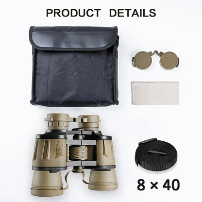 Full-Size 10x50 or Compact 8x40 Binoculars with Carry Case, Neck Strap and Lens Covers in Three Checkouts