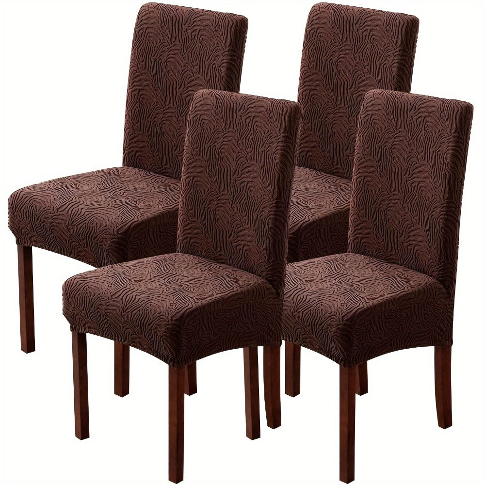 Chair Cover Set of 4 or 6 Stretch Jacquard Dining Slipcovers in Eight Available Color Choices